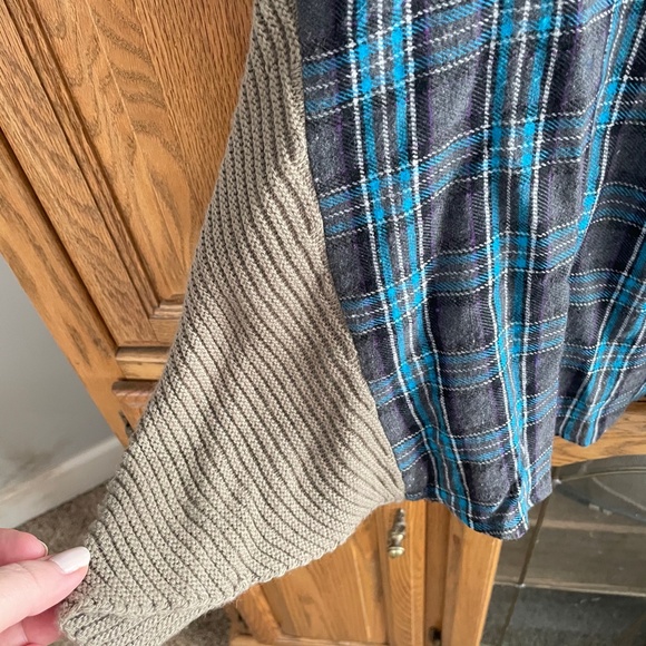 Mystree Chunky Knit Tan Sweater M/L Crew V-Neck - Picture 5 of 7